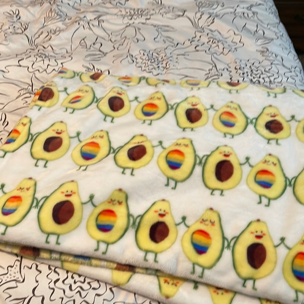 Avocado Rainbow Throw Blanket